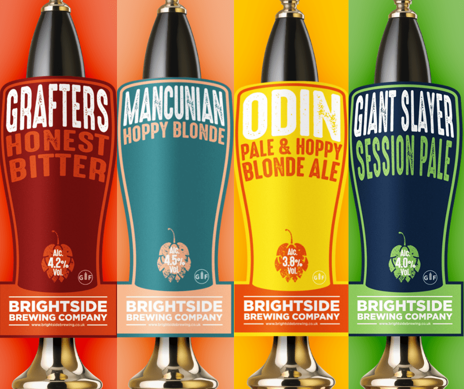 Our full core range of beers are gluten free and suitable for vegans. Keep an eye our for the Brightside pump clip, because if you see it, it's all gluten free.