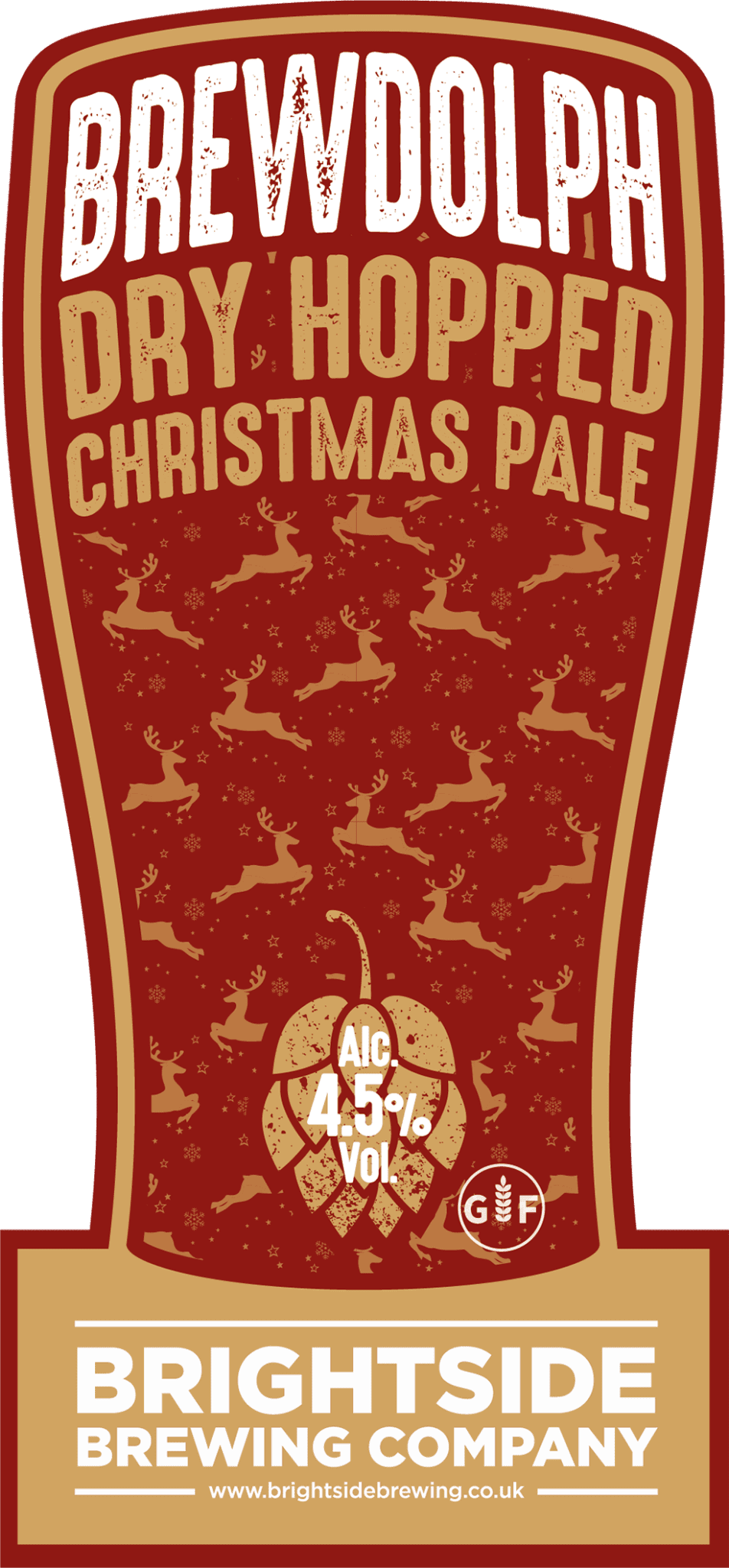Brewdolph is one of 3 Christmas seasonal specials this year: this one has been brewed for the hop lovers among you! The beer is brewed with Amarillo and Centennial, and late hopped with Simcoe and Amarillo pellets. Fresh, and juicy and full of flavour, with a focus on the citrus side of the hop spectrum.