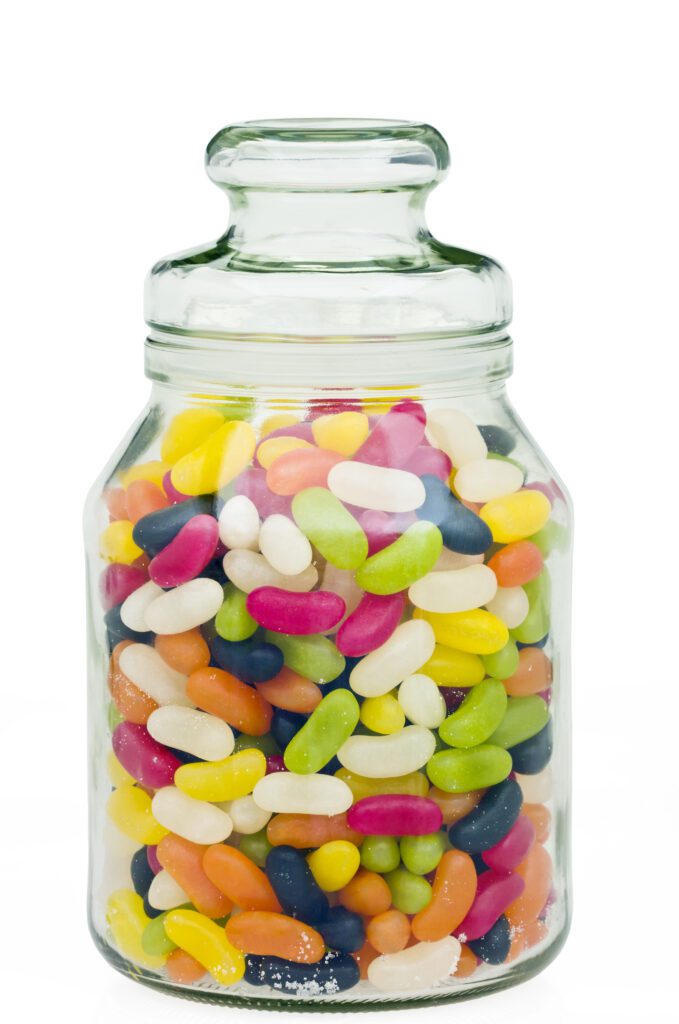 Jellybeans in a glass jar